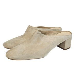 Everlane The Day Heel Mule Suede Natural  Size 10
